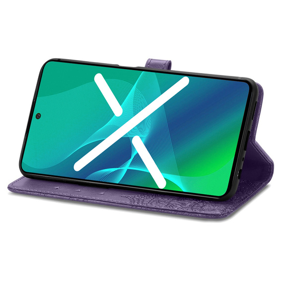 Θήκη με πτερύγιο για Vivo Y35 4G, Mandala, σκούρα μοβ