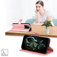 Θήκη με πτερύγιο για Xiaomi 13T / 13T Pro, δέντρο, ροζ rose gold