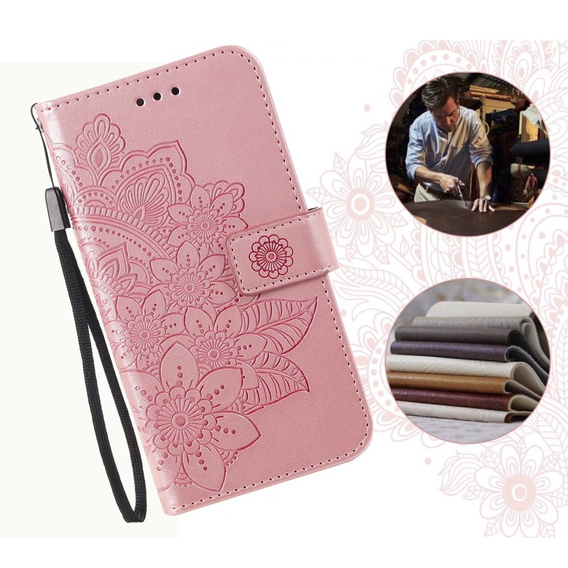 Θήκη με πτερύγιο για Xiaomi Redmi 13C / Poco C65, Mandala Flower, ροζ