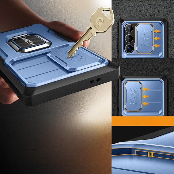 Θήκη για Samsung Galaxy S24 Ultra, Tongate MECH Series με βάση στήριξης, πράσινη