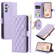 θήκη πτερύγιο για Samsung Galaxy A16, Rhombus Crossbody Leather, μωβ