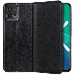 Θήκη για Motorola Moto G72 4G, Wallet Litchi Leather, μαύρη