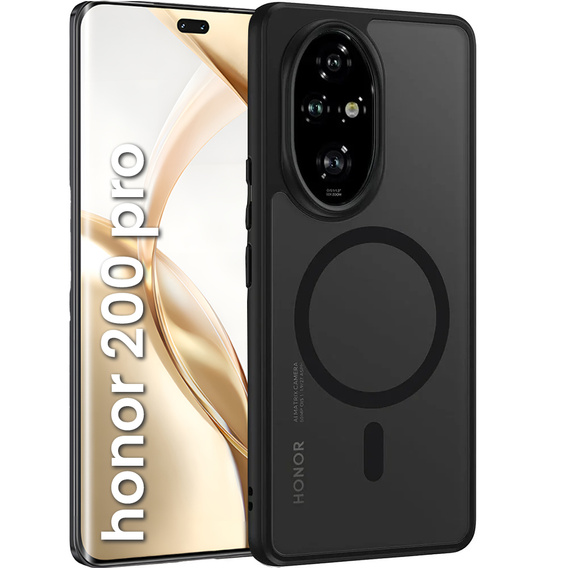 Θήκη για Honor 200 Pro, για MagSafe, ERBORD Μatt Case, μαύρη