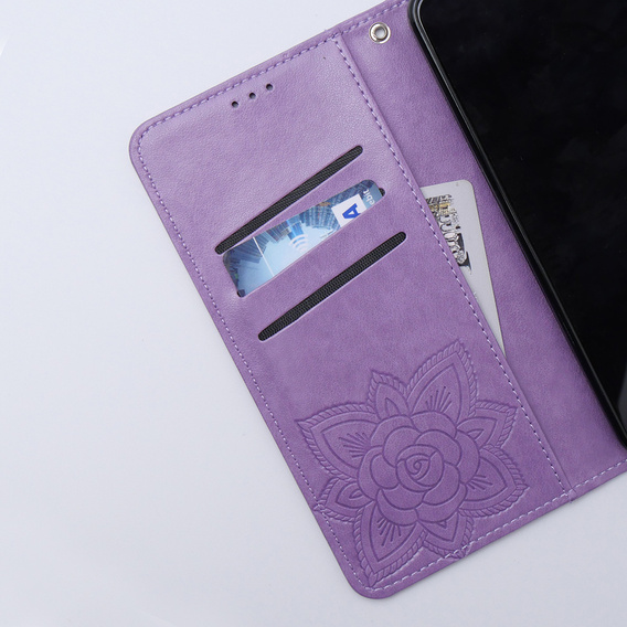 Θήκη με πτερύγιο για Xiaomi 13T / 13T Pro, Butterfly, μωβ