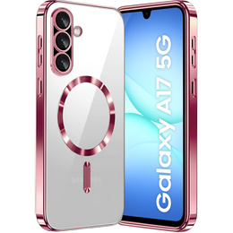 Θήκη για Samsung Galaxy A17 5G, Electro MagSafe, διάφανη με ροζ πλευρές