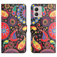 Θήκη με πτερύγιο για Motorola Moto G53 5G / G23 / G13, Wallet, colorful jellyfish, μαύρη