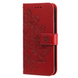 Θήκη με πτερύγιο για Xiaomi Redmi Note 13 5G, Mandala, κόκκινη