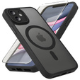 Θήκη για iPhone 11, για MagSafe, ERBORD Μatt Case, μαύρη + Γυαλί οθόνης