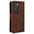 Θήκη με πτερύγιο για Oppo Reno 12, Card Slot, καφέ