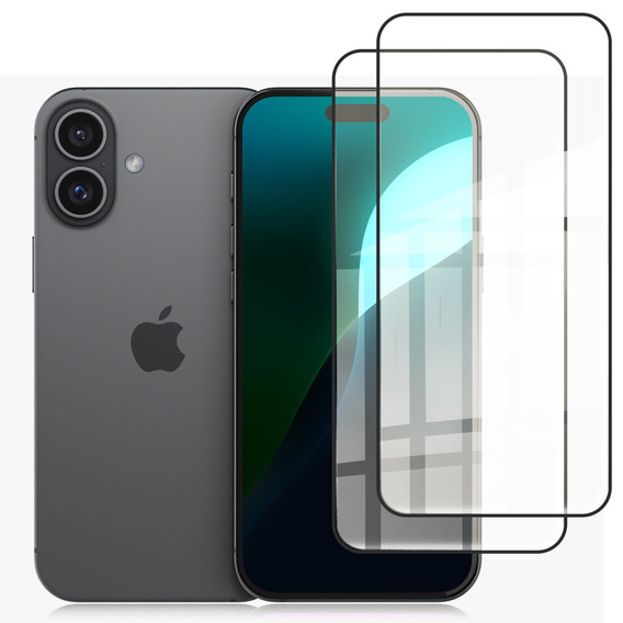 2x Μετριασμένο γυαλί ERBORD 3D για iPhone 16 Plus πλήρης οθόνη