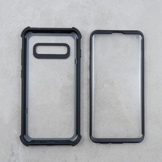 Θήκη για Samsung Galaxy S10 Plus, Dexnor Full Body Rugged, διαφανής / μαύρη