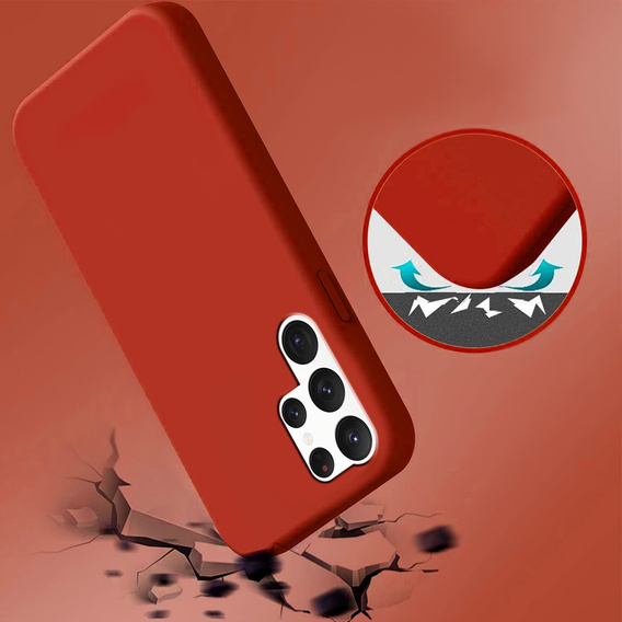 Θήκη για Samsung Galaxy S22 Ultra 5G, Silicone Lite, κόκκινη