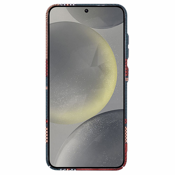 Θήκη για Samsung Galaxy S25, ανθρακονήματα MagSafe, κόκκινο / πράσινο