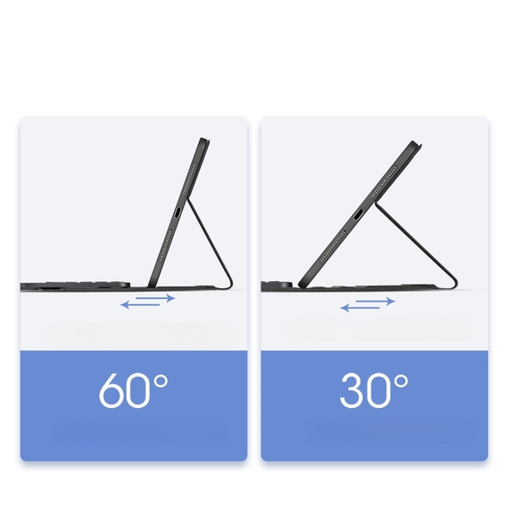 Θήκη + πληκτρολόγιο Apple iPad Pro 13" 7 gen. 2024, Dux Ducis TouchPad Leather Pen Slot, μαύρη