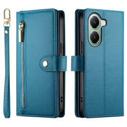Θήκη με πτερύγιο για Xiaomi Poco X7 Pro 5G, Wallet Zipper Pocket, μπλε