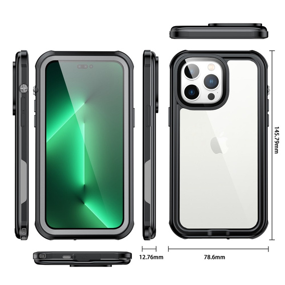 Αδιάβροχη θήκη IP68 για το iPhone 14 Pro Max, μαύρη