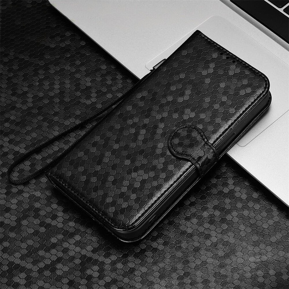 θήκη πτερύγιο για Motorola Moto G86 Power 5G, Wallet Rhombus, μαύρη