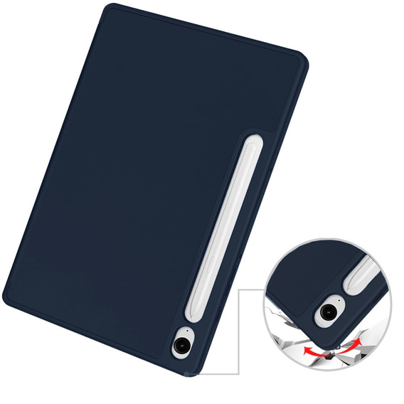 Θήκη για Samsung Galaxy Tab S10 FE+ Plus, Smartcase με χώρο για γραφίδα, σκούρο μπλε
