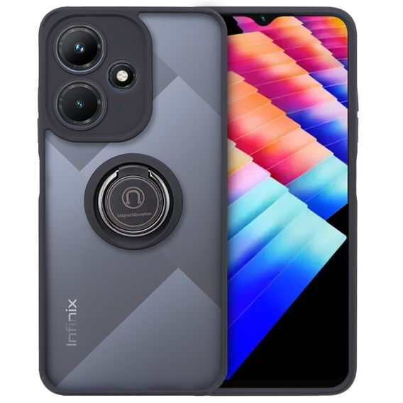 Θήκη για Infinix Hot 30i, Frosted Ring, μαύρη