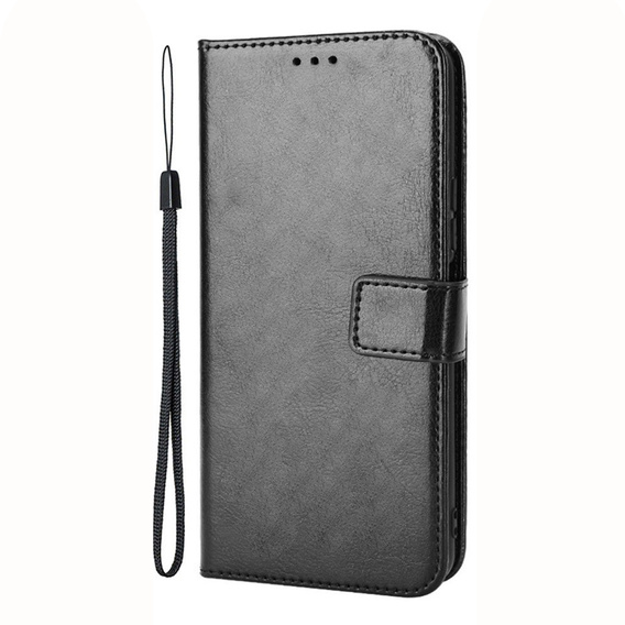 Θήκη με πτερύγιο για Oppo A78 4G, Crazy Horse Wallet, μαύρη