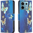 Θήκη με πτερύγιο για Xiaomi Redmi Note 13 Pro 5G, Wallet, Butterflies μπλε