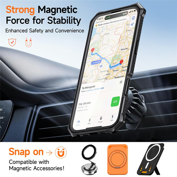 Προστατευτική θήκη με βάση συμβατή με MagSafe για iPhone 17 Pro Max