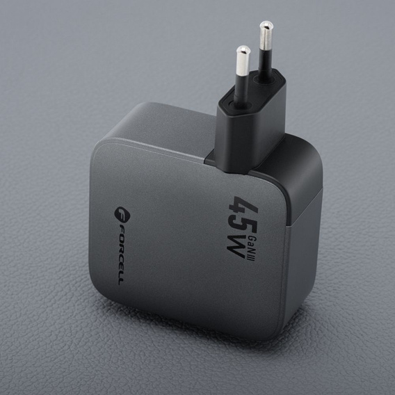 GaN φορτιστής δικτύου με καλώδιο USB-C 45 W Forcell F-Energy