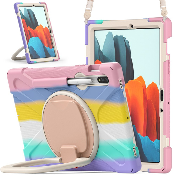 Θήκη για Samsung Galaxy Tab S10 Lite / S10 FE / S9 FE / S9 / S8 / Tab S7, θωρακισμένη περιστρεφόμενη 360, χρωματιστά