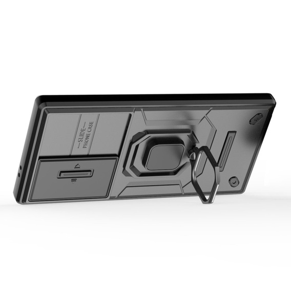 Θήκη για Samsung Galaxy S24 Ultra, KickStand Camera Lens, μαύρη