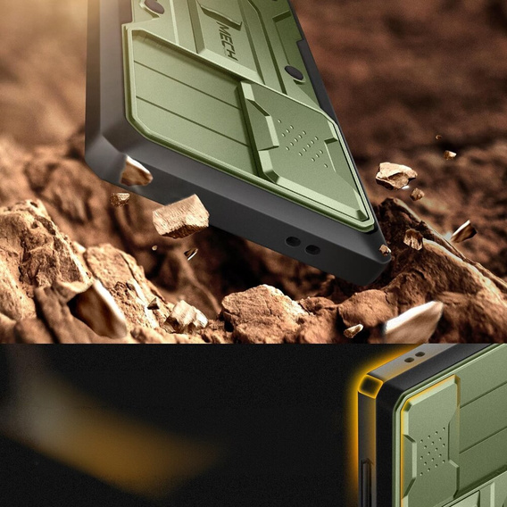 Θήκη για Samsung Galaxy S24 Ultra, Tongate MECH Series με βάση στήριξης, πράσινη