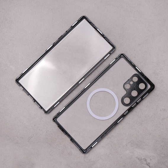 Μαγνητική θήκη MagSafe Dual Glass για Samsung Galaxy S22 Ultra, μαύρη