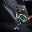 Θήκη για Xiaomi Poco F7 Pro, με μαγνητική πλάκα, διαφανής / μαύρη