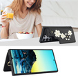 θήκη για Samsung Galaxy S25 Ultra, Leather Flower Card Slot, μαύρη