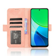 Θήκη με πτερύγιο για Vivo Y19s, Card Slot, ροζ