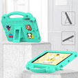 Παιδική θήκη για iPad mini 7.9" 2019/2015/2014/2013/2012 (5/4/3/2/1 gen.), Cute Patterns, με βάση, πράσινη