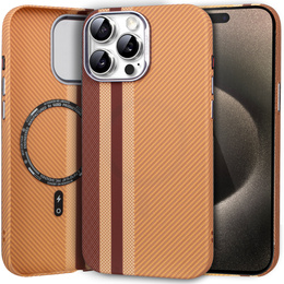 Θήκη για iPhone 15 Pro Max, ανθρακονήματα MagSafe, κίτρινη