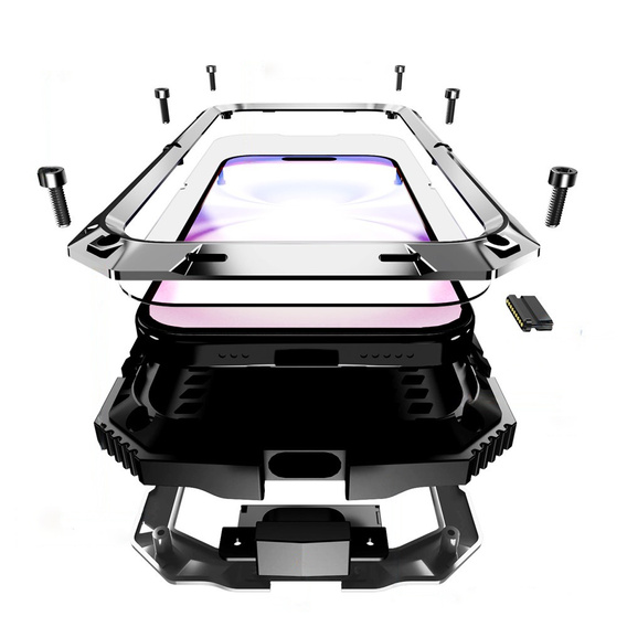 Θήκη R-JUST με βάση και ενσωματωμένο γυαλί για iPhone 17