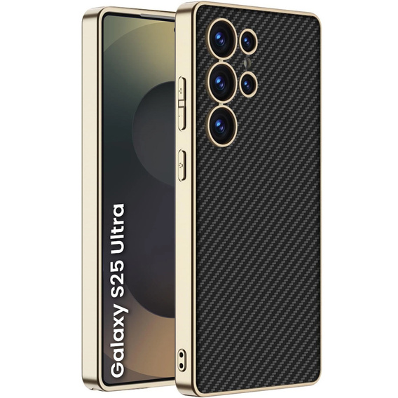 Θήκη για Samsung Galaxy S25 Ultra, GKK Leather, carbon μαύρη
