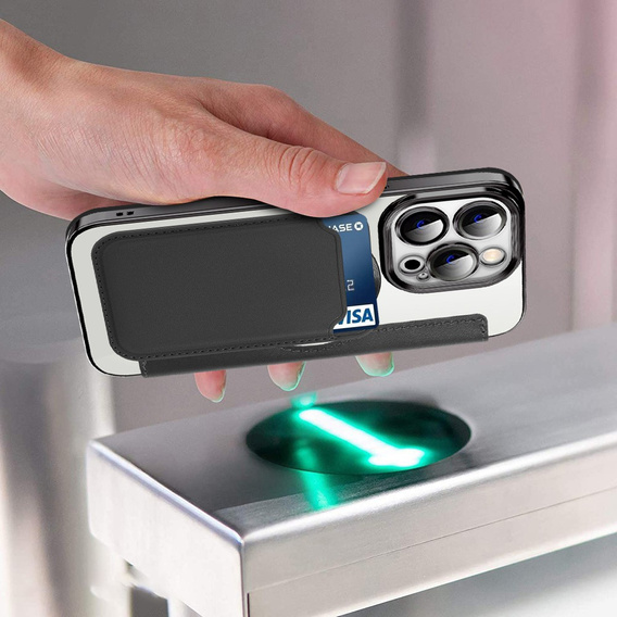 Θήκη με πτερύγιο για iPhone 13 Pro, RFID Wallet MagSafe CamShield, μαύρη