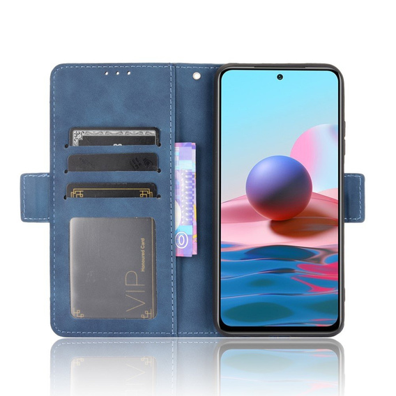 Θήκη με πτερύγιο για Xiaomi Redmi Note 10/10S, Card Slot, μπλε