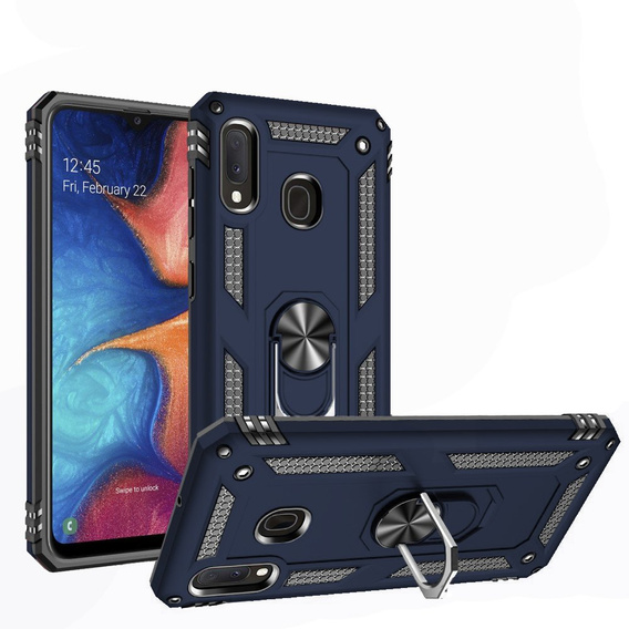 θωρακισμένη θήκη για Samsung Galaxy A20E, Nox Case Ring, μπλε