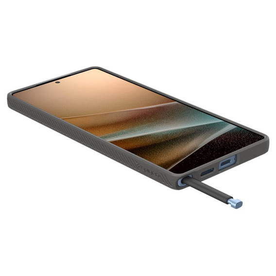 θήκη Spigen για Samsung Galaxy S25 Ultra, Liquid Air, γκρι + μετριασμένο γυαλί 9H