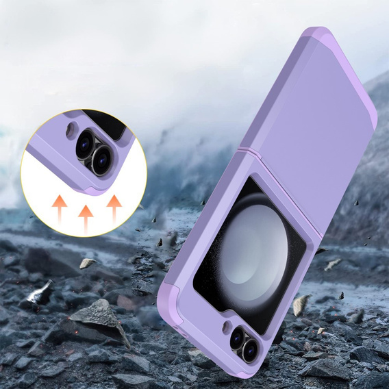 Θωρακισμένη θήκη για Samsung Galaxy Z Flip7 FE / Z Flip6, Armor Shockproof, μωβ