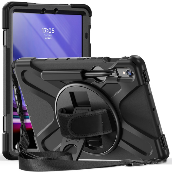 Θωρακισμένη θήκη για Samsung Galaxy Tab S9 / S8 / S7, προστατευτική 360 με χώρο για γραφίδα, μαύρη