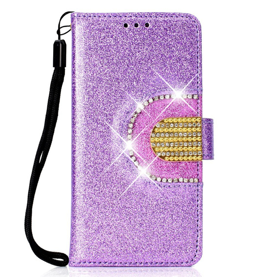 Θήκη με πτερύγιο για Huawei P Smart 2019 / Honor 10 Lite, Glitter Mirror Wallet, μωβ