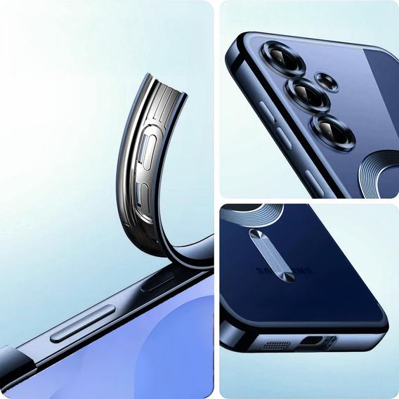 Θήκη για Samsung Galaxy S25, Electro MagSafe, σκούρο μπλε + Γυαλί για την οθόνη