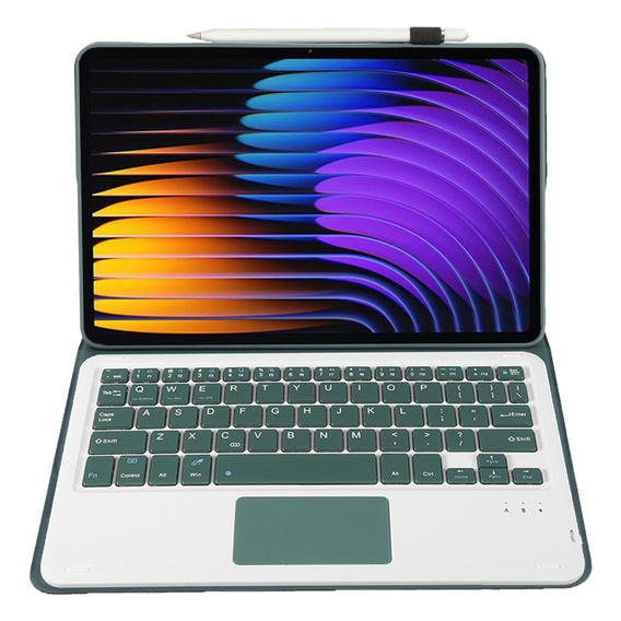 Θήκη πληκτρολογίου για Xiaomi Pad 7 / 7 Pro, TouchPad, πράσινο