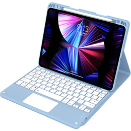 Θήκη + πληκτρολόγιο iPad Air 10.9 4 2020 / 5 2022, Touchpad, μπλε