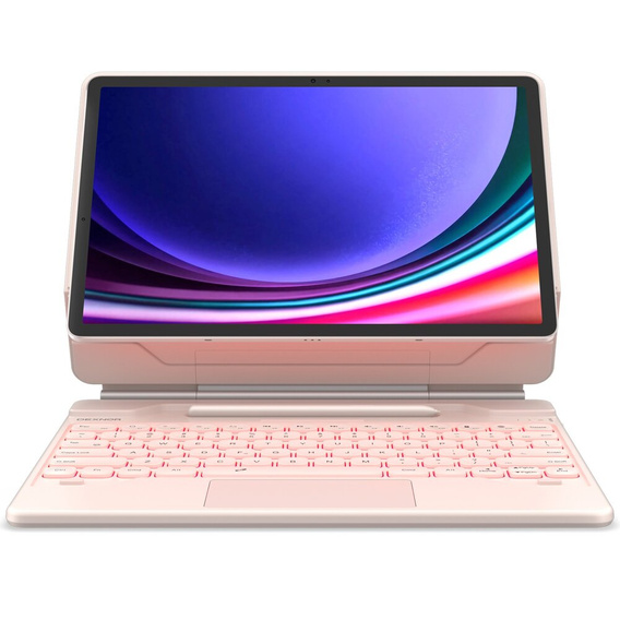 Θήκη πληκτρολογίου για Samsung Galaxy Tab S7+ / S7 FE / S9+ / S8+ / S9 FE+ / S10+, Dexnor Magnetic Keyboard Touchpad, ροζ