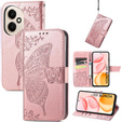 Θήκη με πτερύγιο για Honor 400 5G, Butterfly, ροζ rose gold